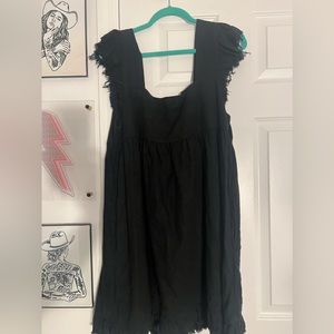 Aerie frayed edge linen dress